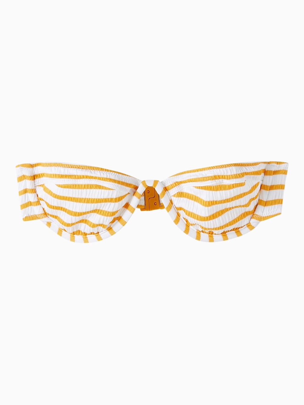 Mariel Underwire Bikini Top in Seersucker Tropic of C yellow white strip size M